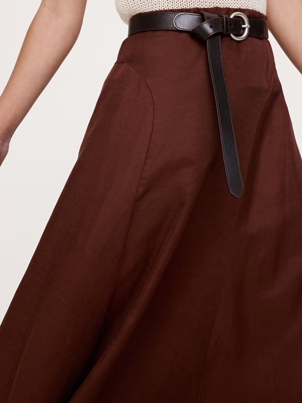 BANANA REPUBLIC VISCOSE-LINEN MAXI SKIRT - Picture 7 of 8
